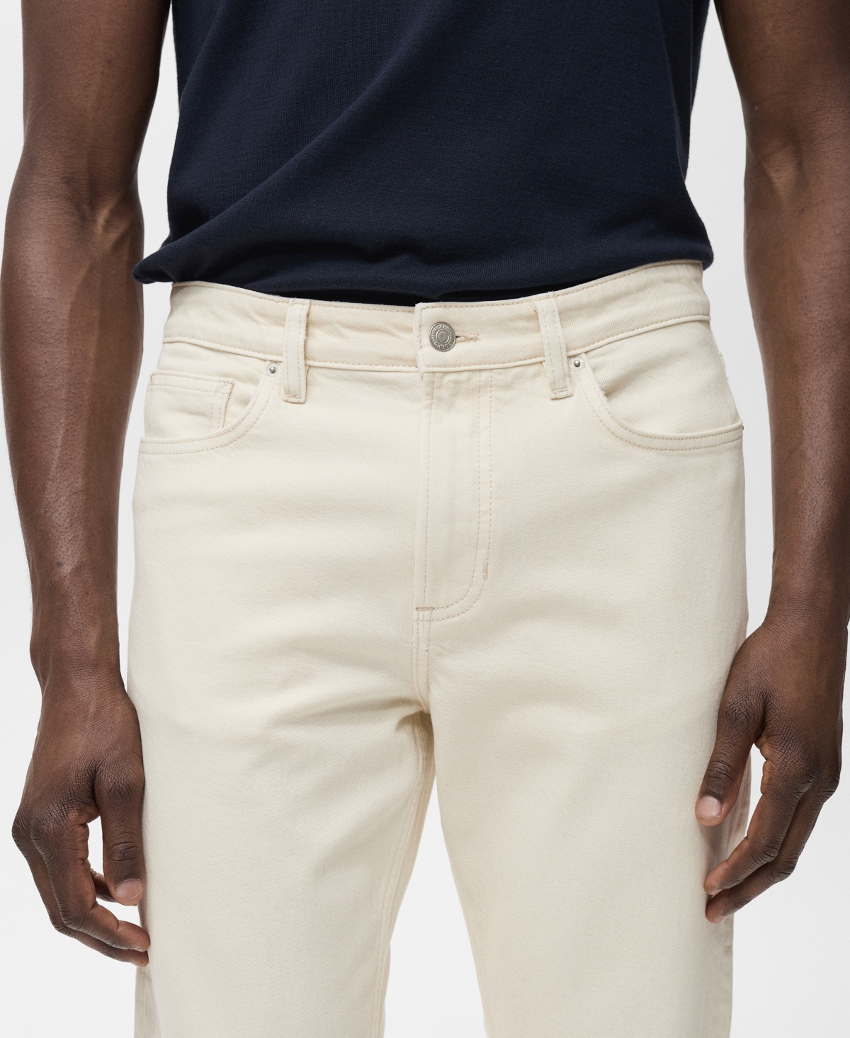 Mango Men's Ben Tapered Fit Jeans In White