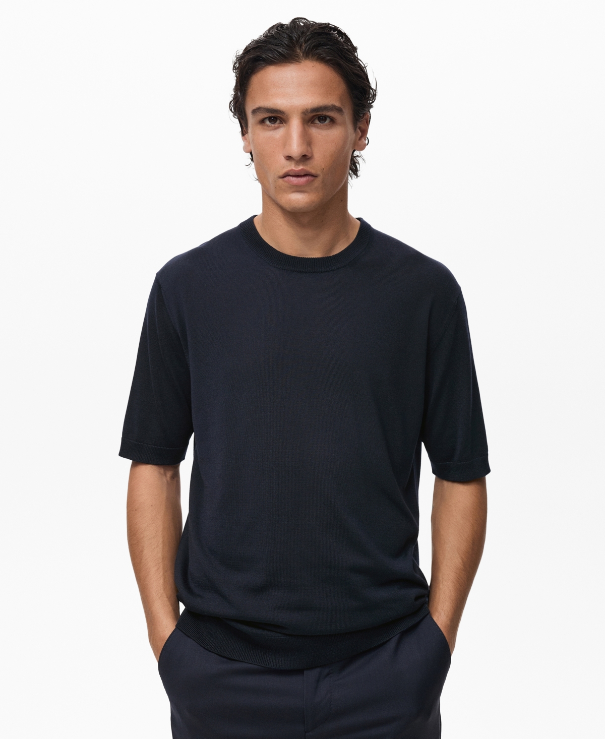 Men's Fine-Knit Lyocell T-Shirt - Navy