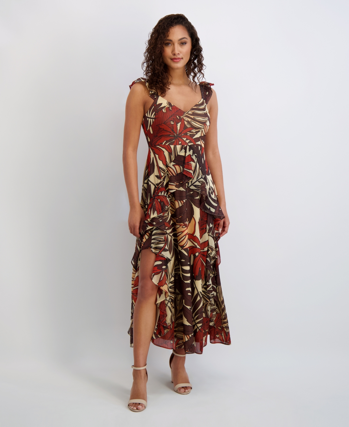 Women's Sleeveless Chiffon A-Line Dress - Multi