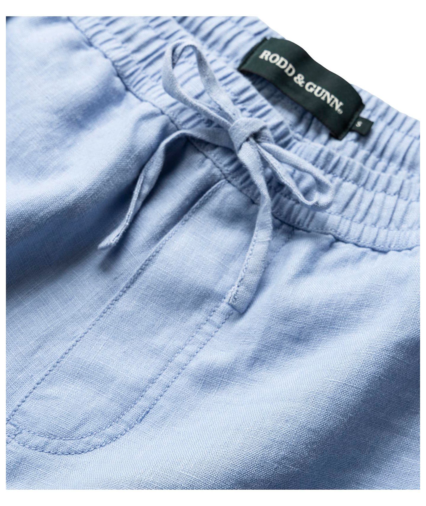 Мужские шорты Rodd & Gunn Linen 9" Resort, цвет: Шамбре синий — фото 10