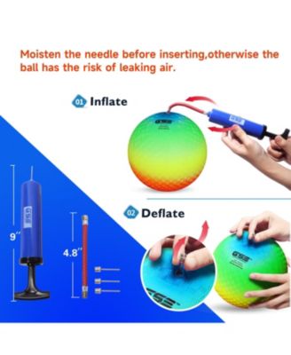 Set of 6 Multi-colored Playground Balls, Kickball, Bouncy Dodge Ball, Handball for Indoor and Outdoor