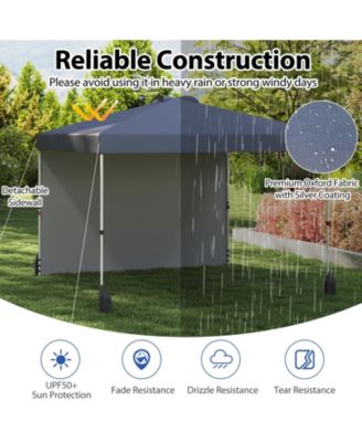 10 X 10 FT Pop up Canopy Tent with 1 Sidewall and Wheeled Bag