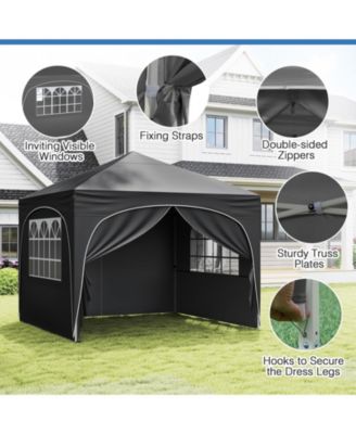10 X 10 FT Pop up Canopy Tent with 4 Removable Sidewall