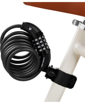 Bike Combination Lock - Heavy Duty Anti-Theft Cable Lock With 5-Digit Custom Combo - 6 Foot Coiled Cut Resistant Cable and Mounting Bracket