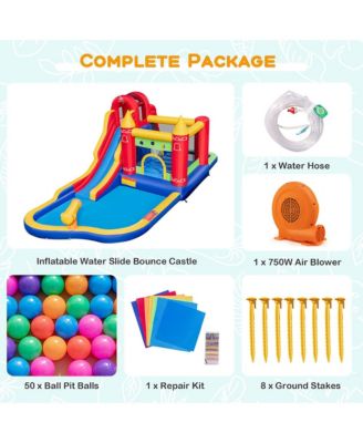 9 in 1 Inflatable Bounce House Water Park w/ 680W Blower for 3-10 Years Old
