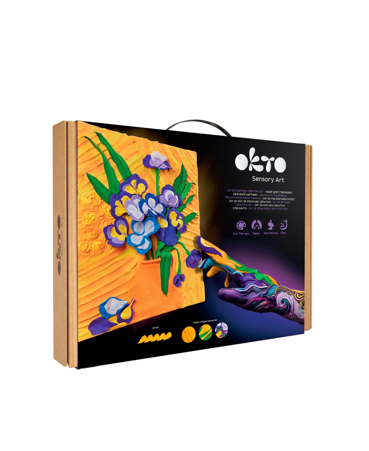 Okto Sensory Art 3D Painting "Irises" – 11.8" x 15.7" Canvas Kit