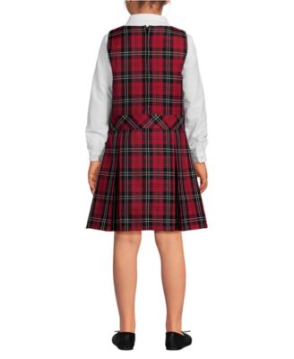 School Uniform Girls Plaid Jumper Top of Knee