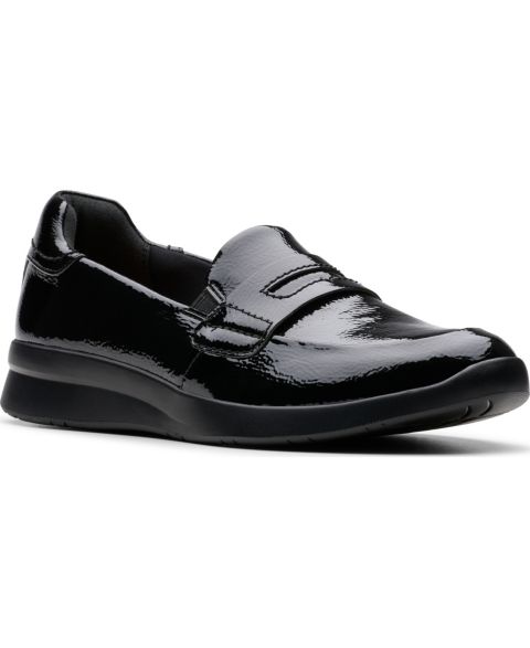Женские туфли Clarks Collection Ellowyn Penny, цвет: Чёрный лаковый