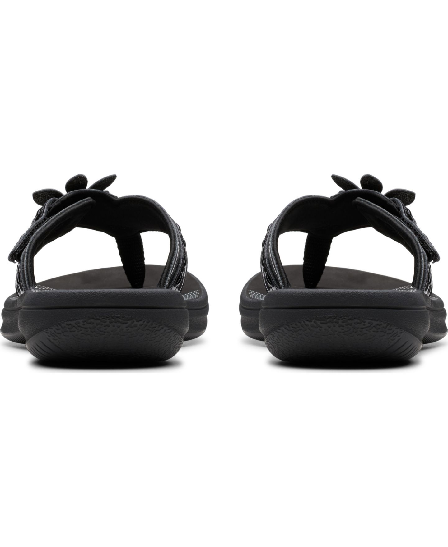 Женские сандалии Clarks Cloudsteppers Breeze Opal Flip-Flops, цвет: Чёрный лаковый — фото 6
