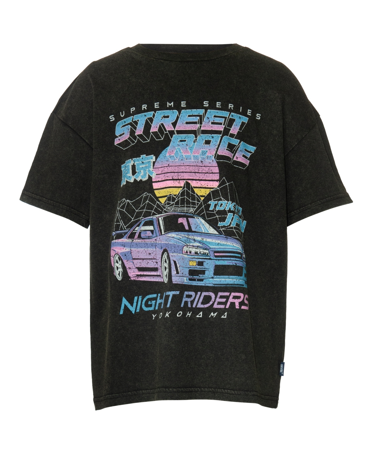 Univibe Big Boys Night Rider Distressed Print Short Sleeve T-shirt