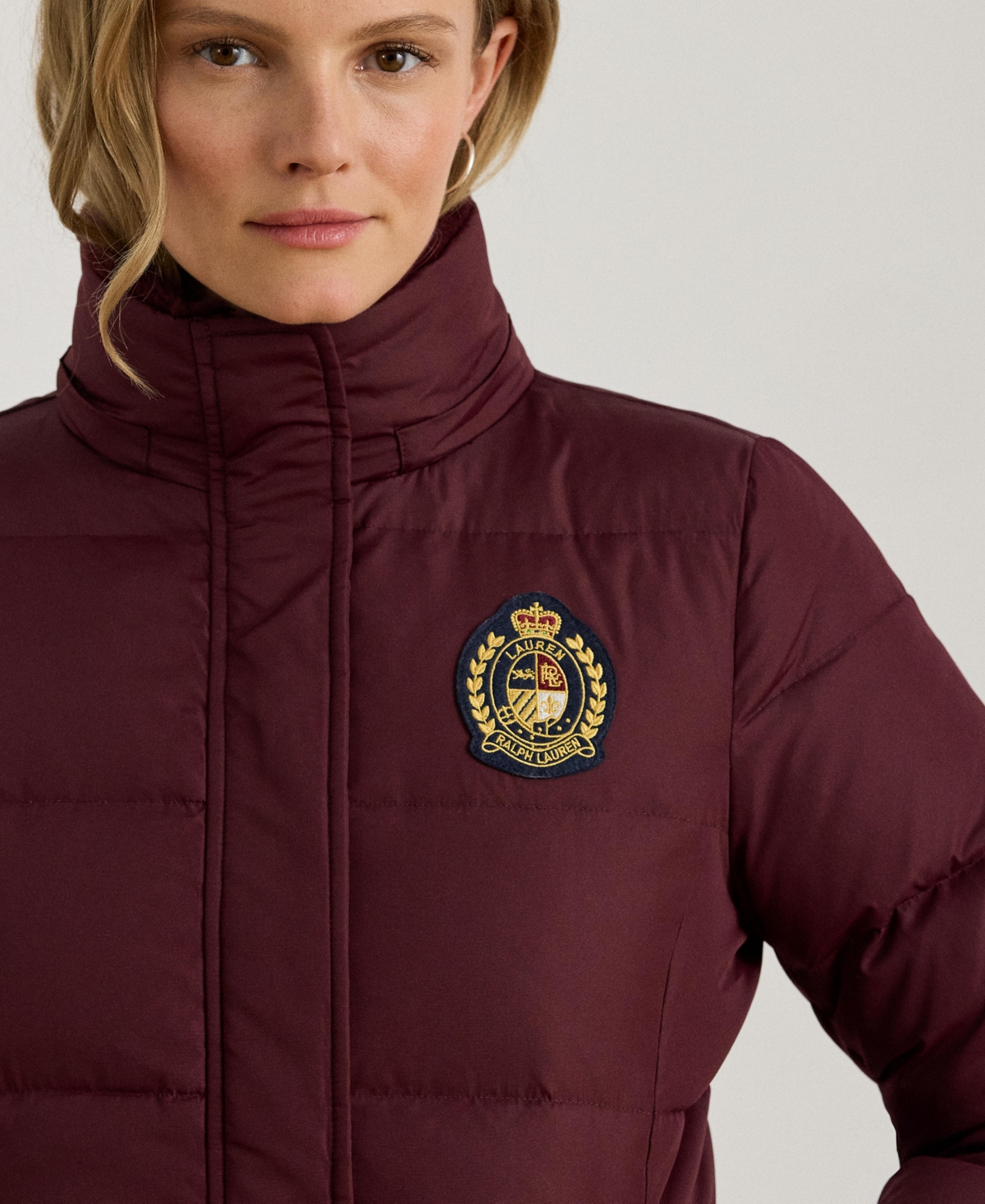 Ralph Lauren Women's Faux-fur-trim Collared Puffer Coat In Purple