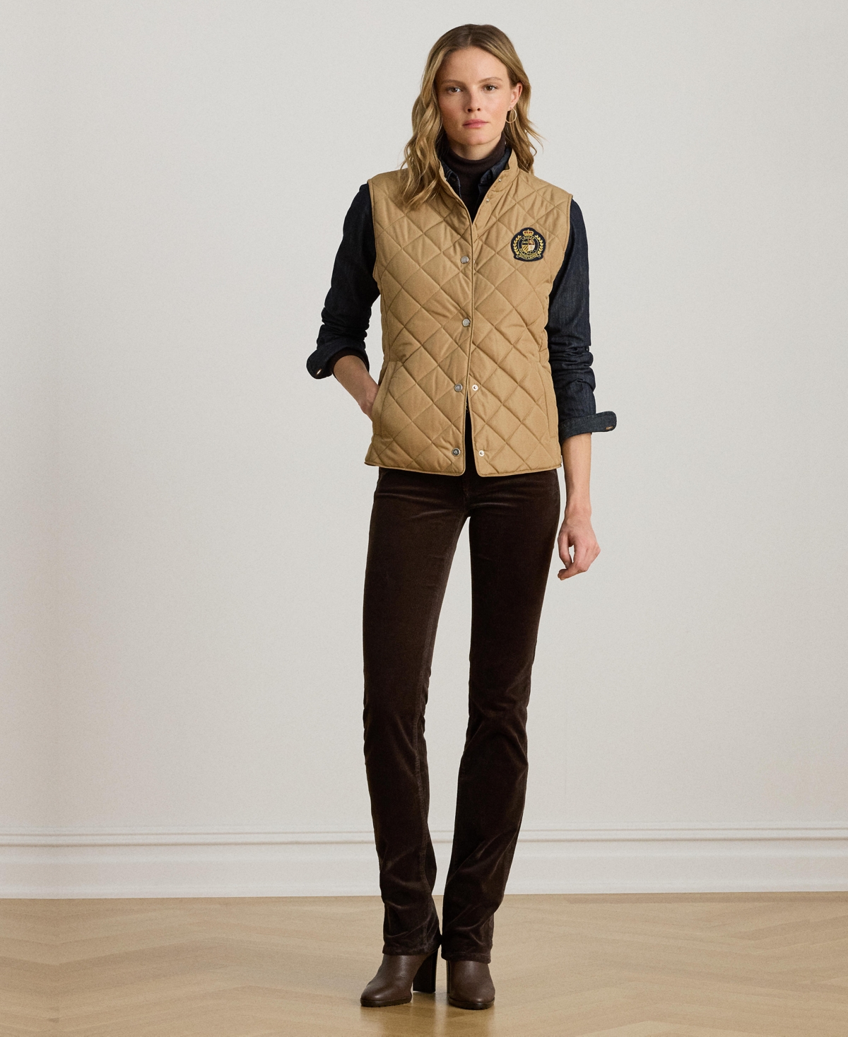 Ralph Lauren Women's Quilted Vest In Brown