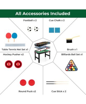4-in-1 Multi Game Table with Pool Billiards