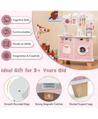 Wooden Kids Kitchen Playset with Coffee Maker for kids
