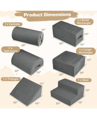 6-Piece Baby Climbing Blocks with 30D High-Density Foam and Carrying Handles