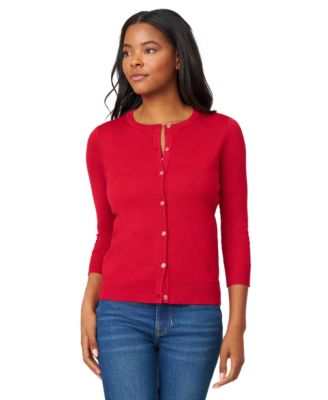 Women's Crewneck Button-Front Cardigan, PXS-XL