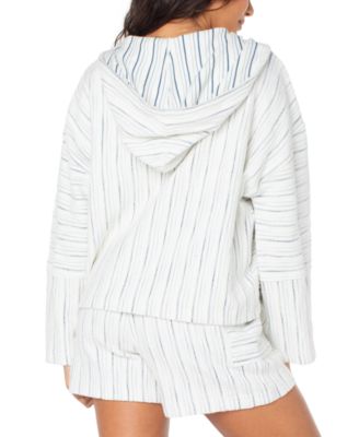 Juniors' Rich Coast Stripe Poncho Hoodie