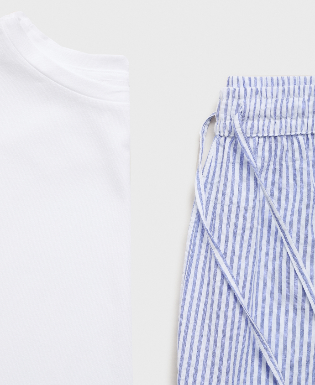 Mango Women's 2-piece Seersucker Striped Pajamas In White