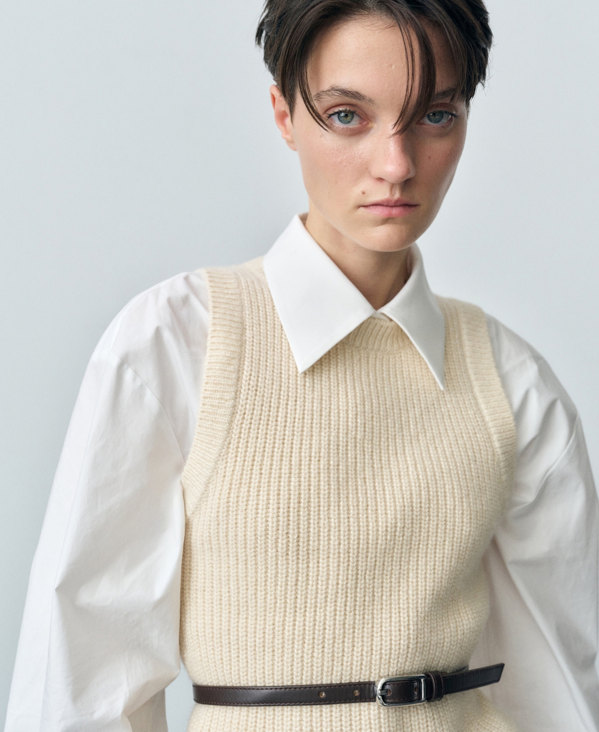 Mango Women's Ribbed Wool-blend Top In White