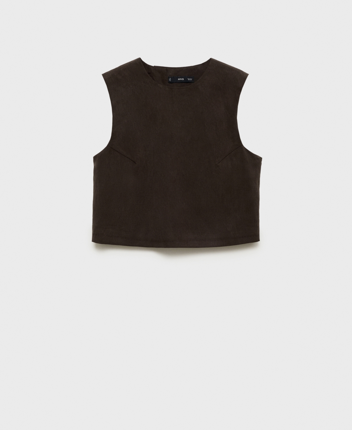 Women's Back Buttons Detail Lyocell Top - Brown