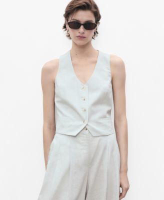 Women's Linen-Blend Suit Vest