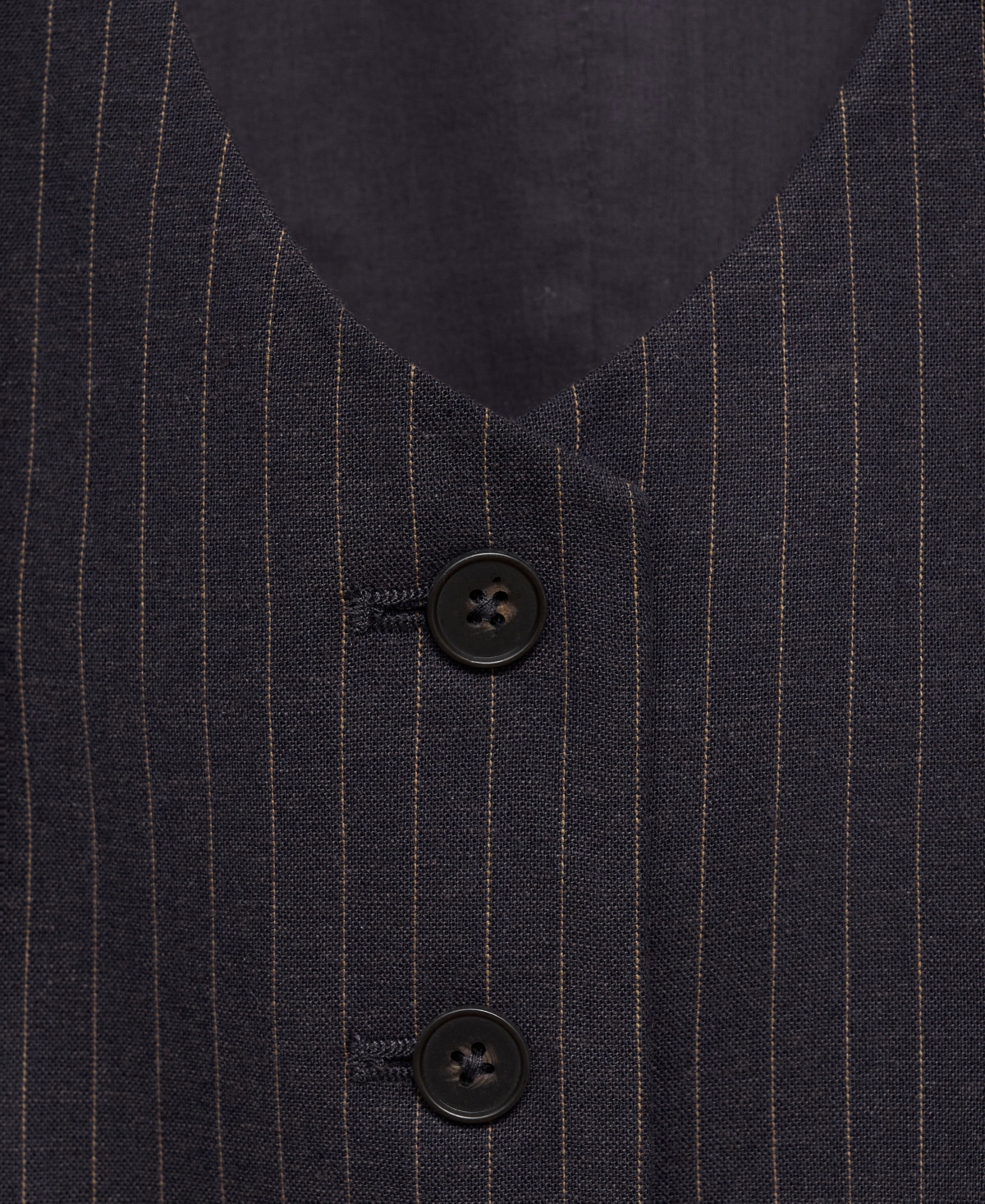 Mango Linen-blend Suit Waistcoat Navy In Black