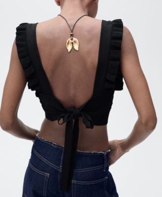 Women's Back Bow Detail Crop Top