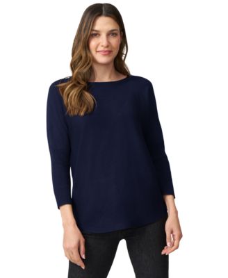 Women's Boat-Neck Diamond-Knit Dolman-Sleeve Sweater