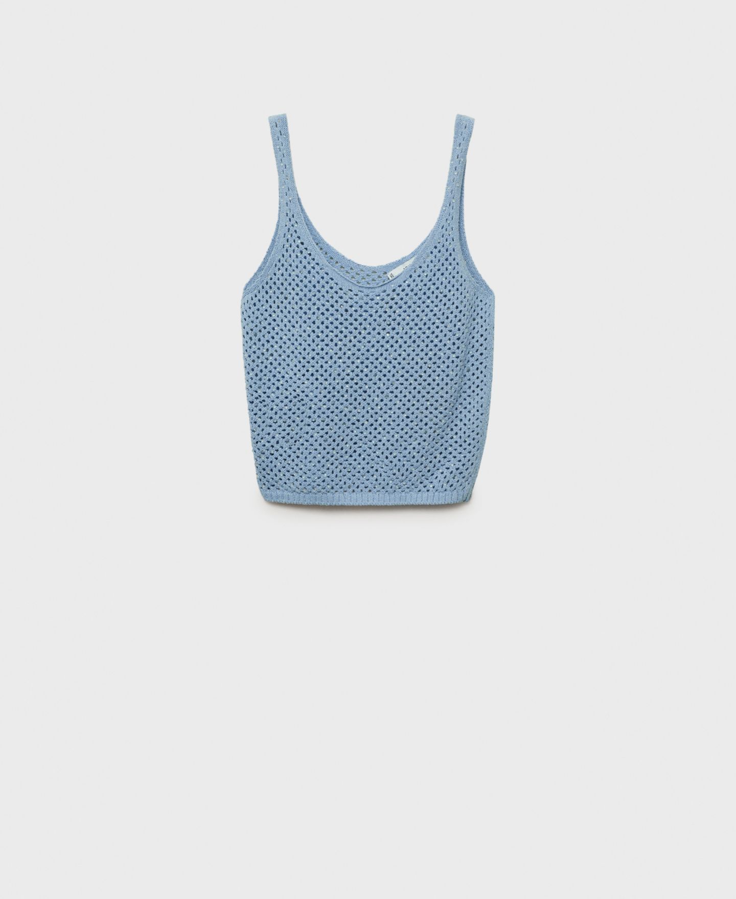 Женский топ Mango Rhinestone Detail Knitted, цвет: Синий — фото 6