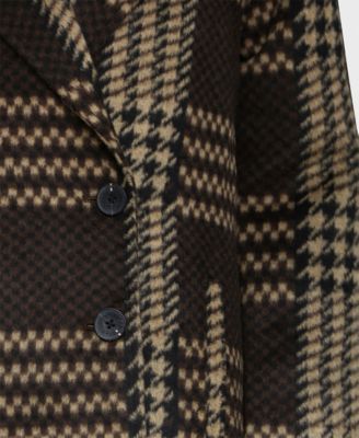 Women's Single-Breasted Plaid Coat