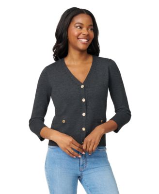Women's V-Neck 3/4-Sleeve Cardigan 