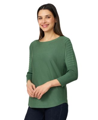 Women's Boatneck Button-Back Dolman-Sleeve Sweater