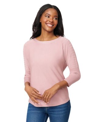 Women's Boatneck Button-Back Dolman-Sleeve Sweater