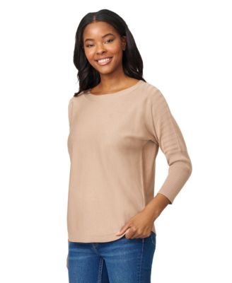 Women's Boatneck Button-Back Dolman-Sleeve Sweater