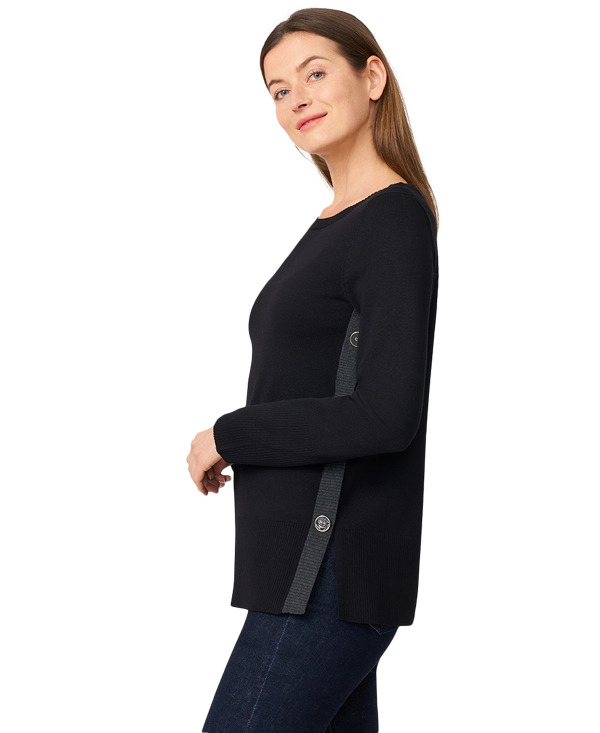 Melissa Paige Womens Button Rayon Blouse In Black