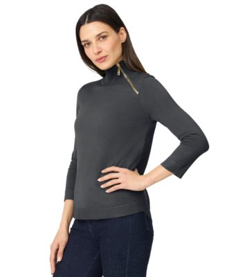 Women's Mock-Neck Side-Zip Sweater 