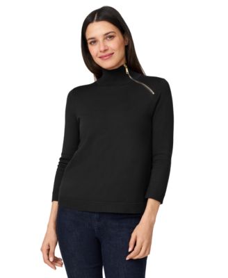 Women's Mock-Neck Side-Zip Sweater 