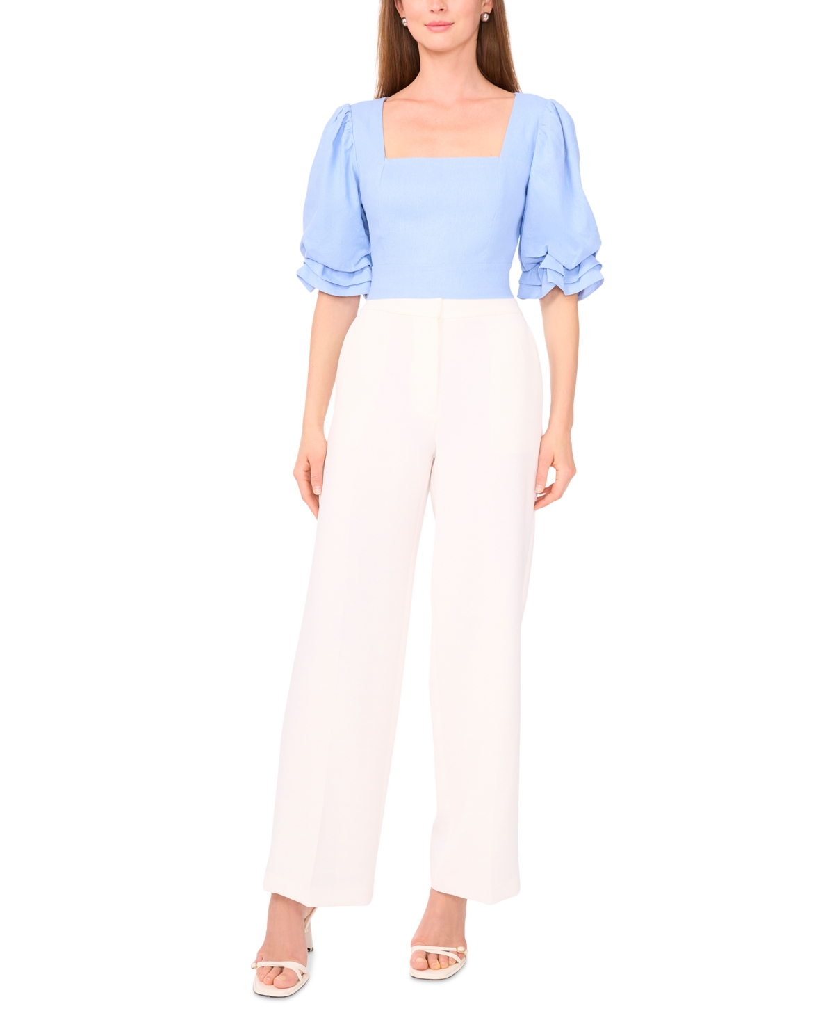 Parker Women's The Lona Square-neck Blouson-sleeve Blouse In Blue