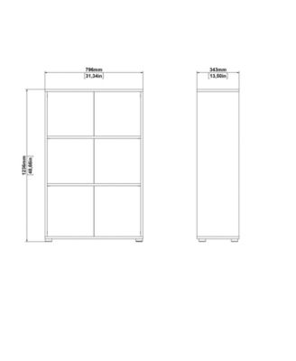 48.66" High 3 Shelf Adjustable Bookcase