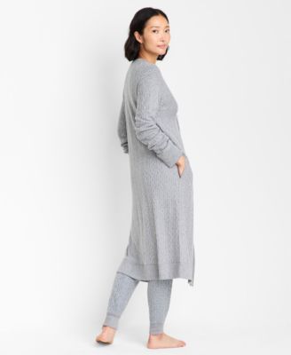 Women's Cable-Knit Duster Robe