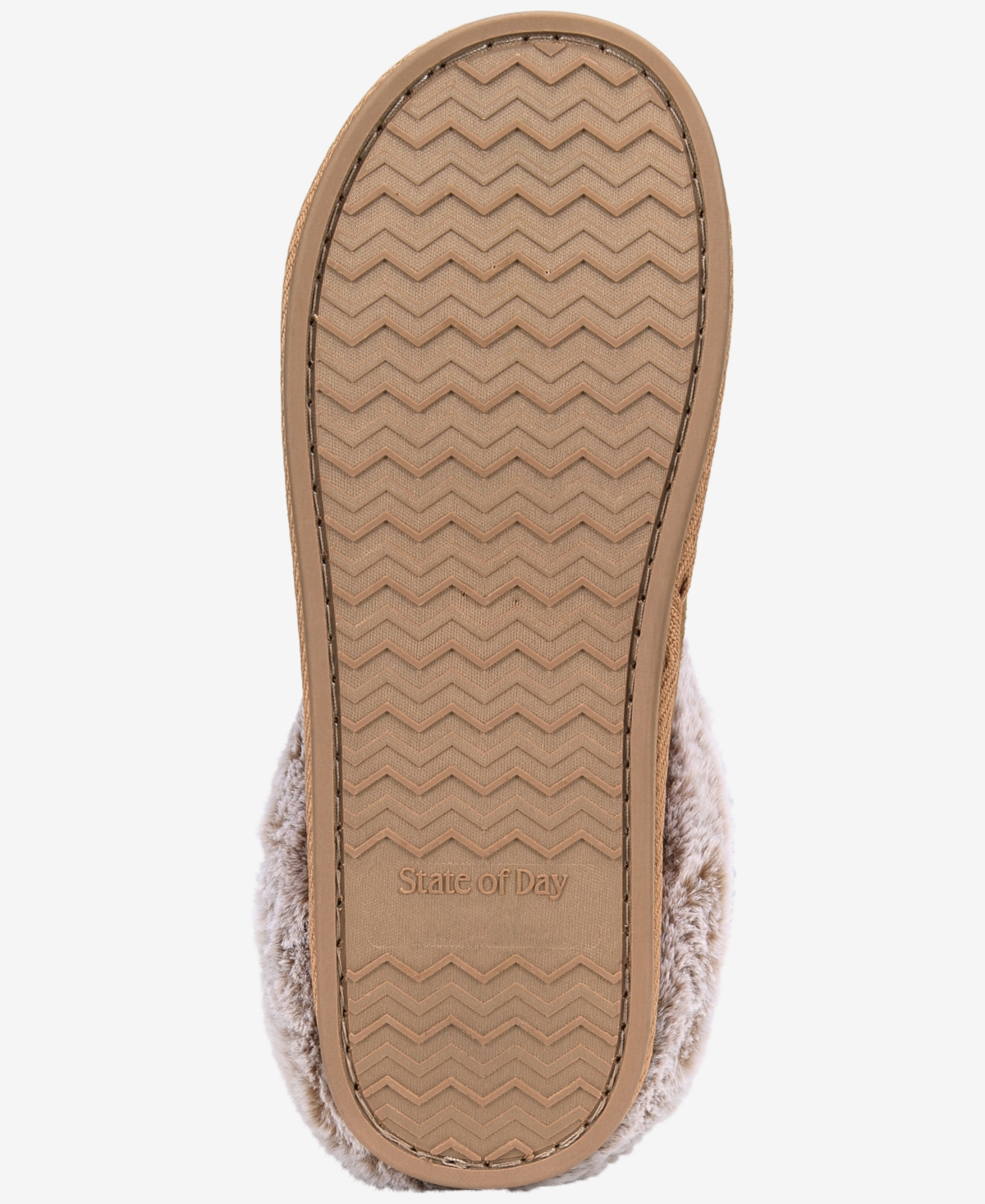 State Of Day Women's Boxed Faux-fur-collar Clog Slippers, Macy's Exclusive In Brown