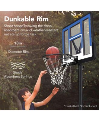 Adjustable Regulation-Size Basketball Hoop, Portable Sport System w/ Fillable Base, Wheels