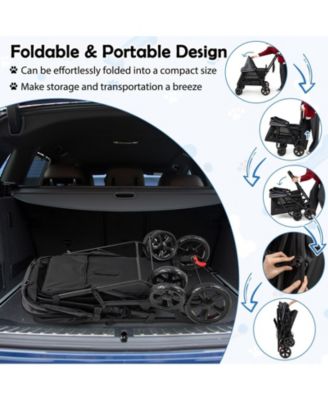 Dog Stroller for Medium Small Senior Elderly Dogs with Dual Entry