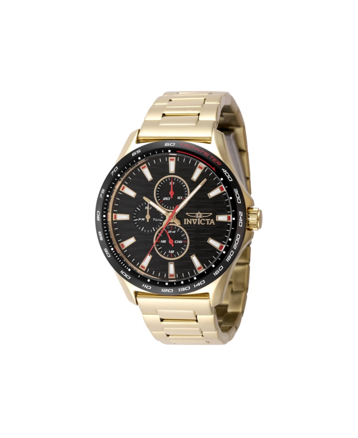 Men's 48871 Invicta Racing Quartz Chronograph Black Dial Watch - Gold