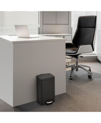 1.3 Gal./5 Liter Rectangular Matt Black Step-on Trash Can for Bathroom and Office