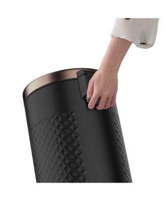 8 Gal./30 Liter Black Color Round Shape Step-on Trash Can with Diamond body design for Kitchen