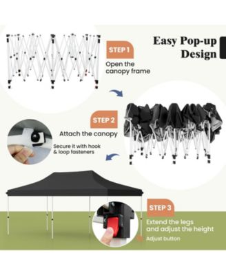 10 X 20 FT Pop up Canopy Tent Foldable Portable Outdoor Gazebo with Carry Bag