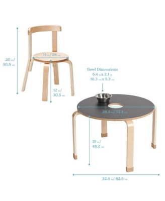 Bentwood Chalkboard Table and Curved Back Chair Set - Natural