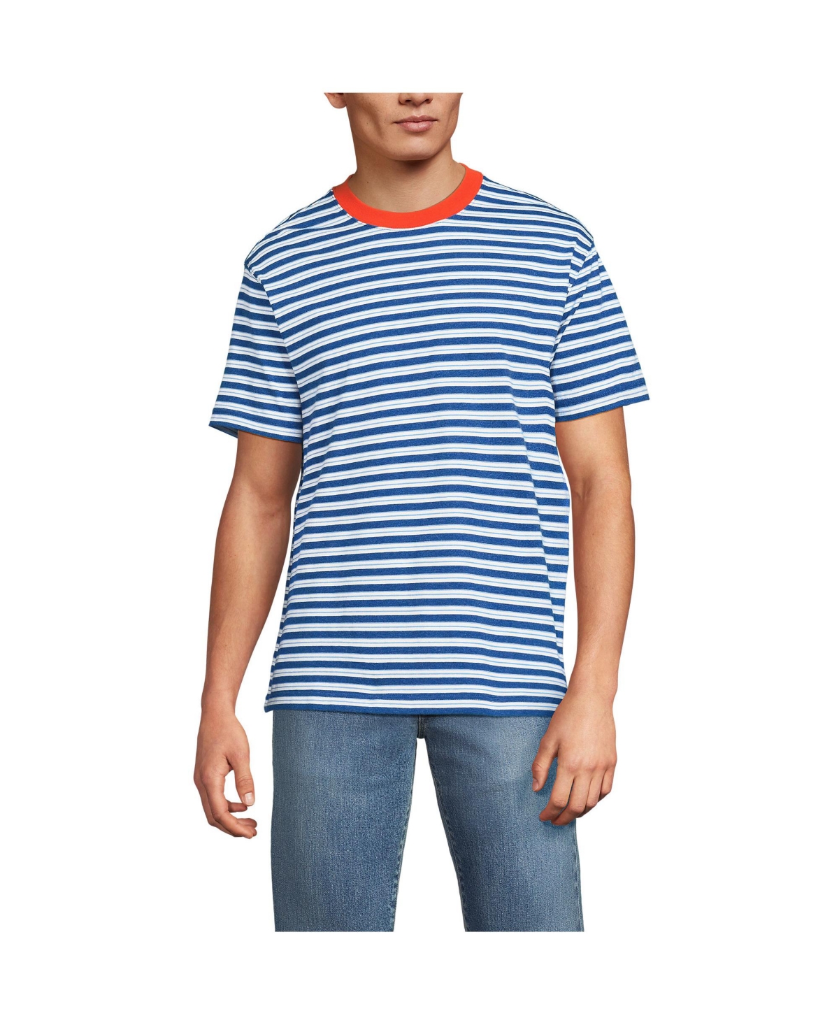 Men's Short Sleeve Super-t Crew Relaxed Fit Tee - Dusk blue heather stripe
