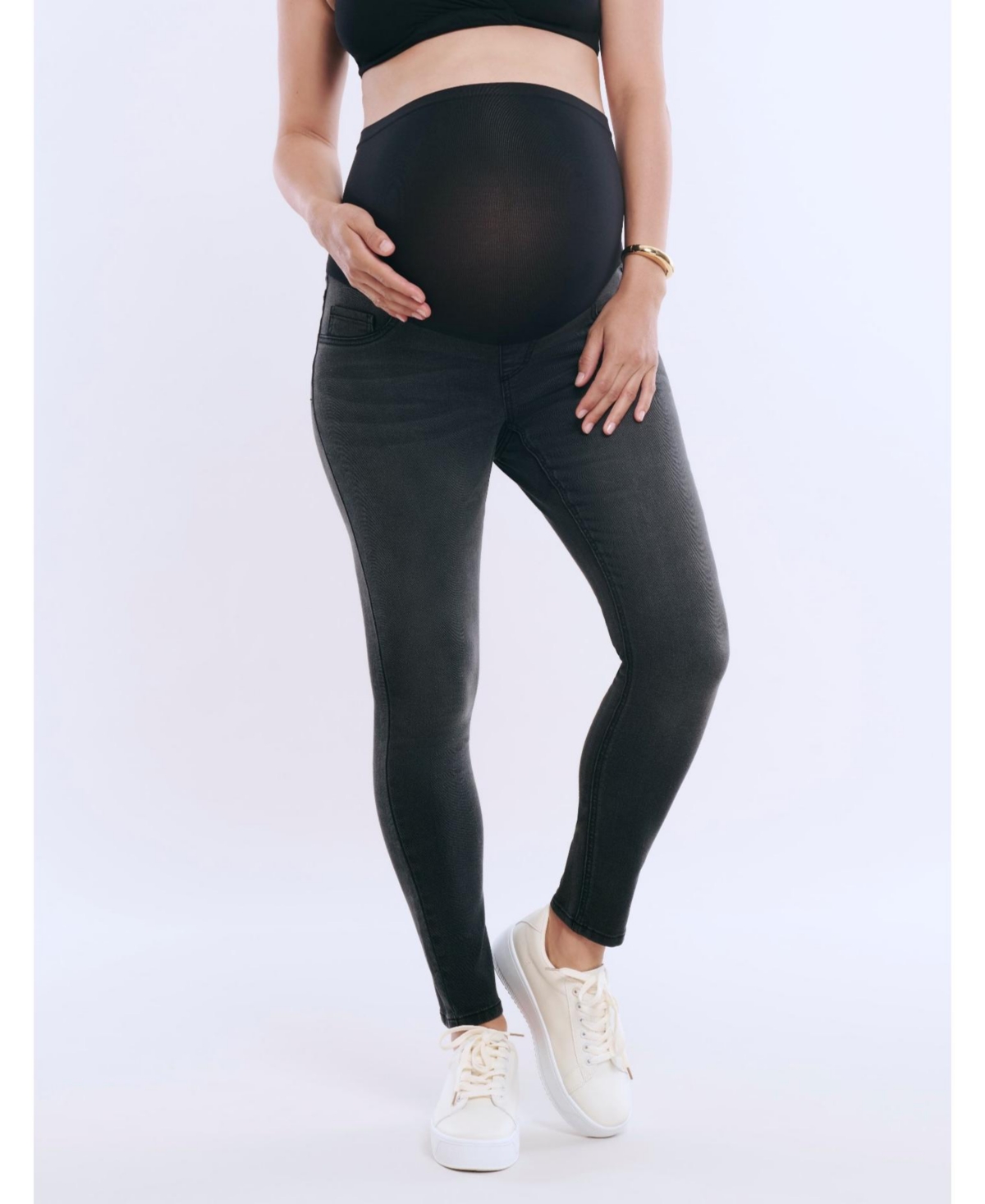 Maternity Secret Fit Ankle Length Skinny Jeans - Motherhood - Black stone wash